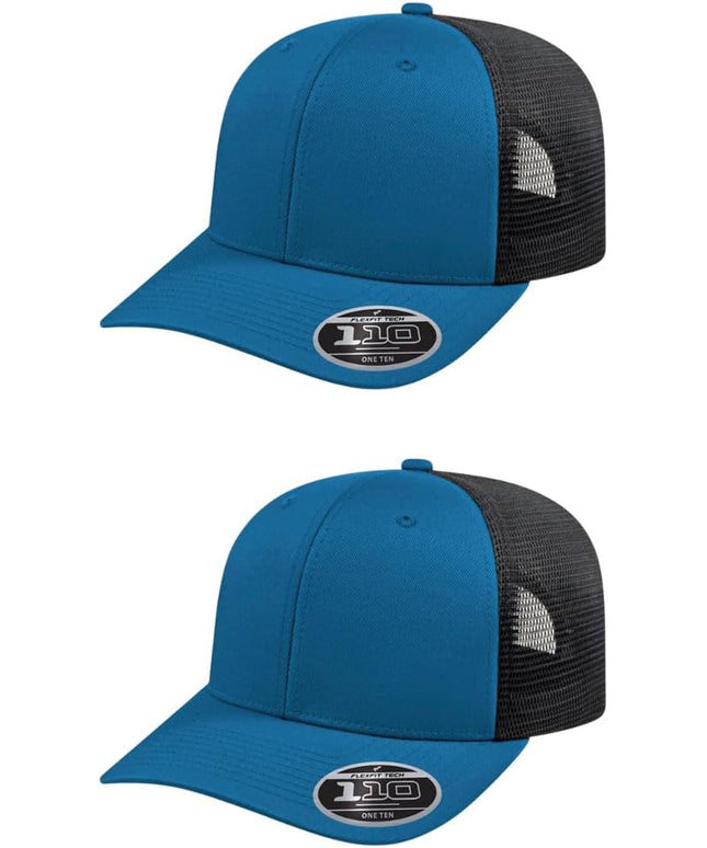 Cap America i8502 Flexfit 110 Premium Mid Profile 6-Panel Mesh Back Trucker Cap Hat w/UV Guard & Adjustable Snapback