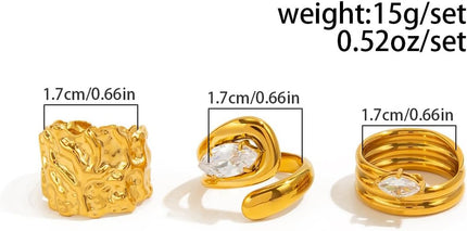 Rings for Women Adjustable Chunky Rings Set Vintage Wide Colorful Flower Stackable Ring for Women Thick Statement Ring Chunky Jewlery