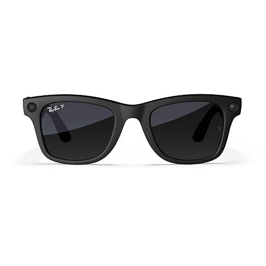 Ray-Ban Meta (Gen 1), Wayfarer, Matte Black | Smart AI Glasses for Men, Women — 12 MP Camera, Open-Ear Speakers, Video Recording, Bluetooth — Polarized Gradient Graphite Lenses — Wearable Technology