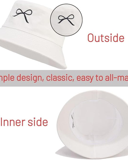 Cotton Bucket Hat for Women Men Summer Travel Sun Beach Bucket Cap, Unisex Outdoor Fisherman Hat