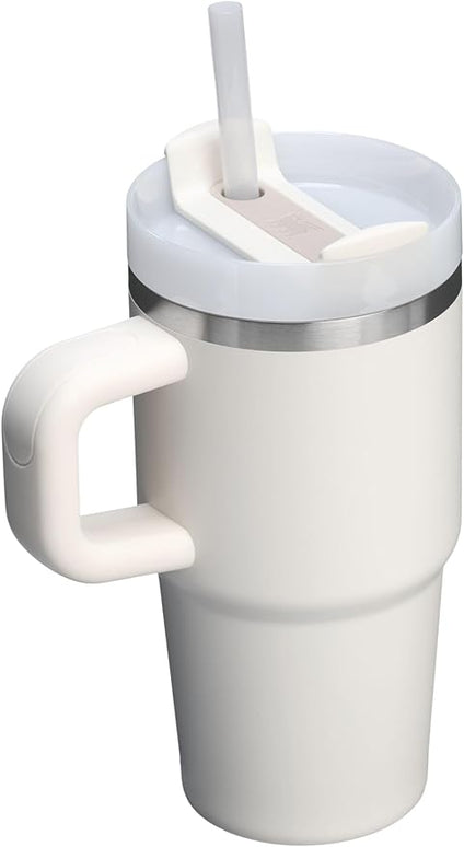 STANLEY Quencher H2.0 Tumbler with Handle and Straw 20 oz | Flowstate 3-Position Lid | Cup Holder Compatible for Travel | Insulated Stainless Steel Cup | BPA-Free | Cream 2.0