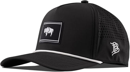 Branded Bills Wyoming Vintage PVC Curved 5 Panel Rope, Snapback Closure, Lightweight, Comfortable Baseball Cap