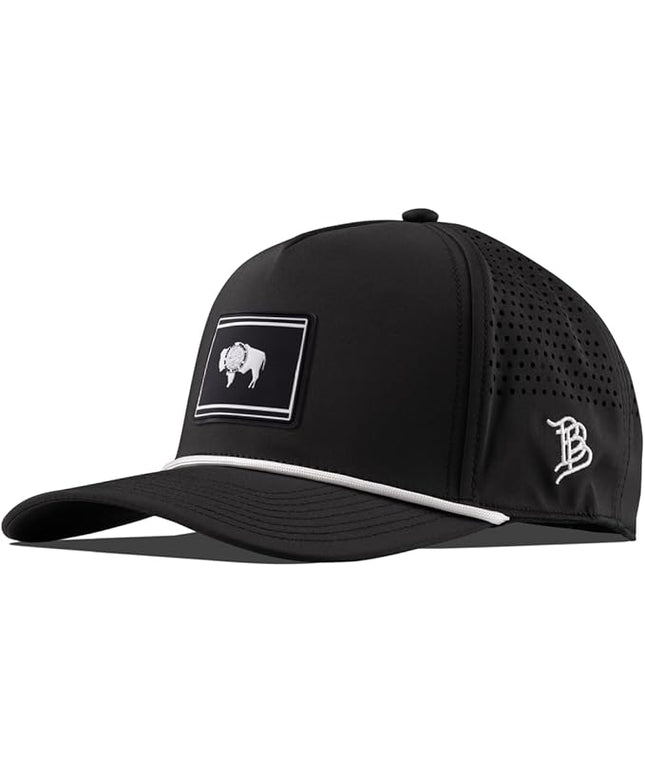 Branded Bills Wyoming Vintage PVC Curved 5 Panel Rope, Snapback Closure, Lightweight, Comfortable Baseball Cap