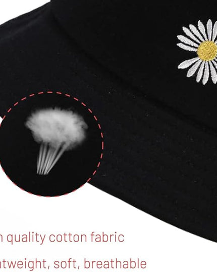 Cotton Bucket Hat for Women Men Summer Travel Sun Beach Bucket Cap, Unisex Outdoor Fisherman Hat