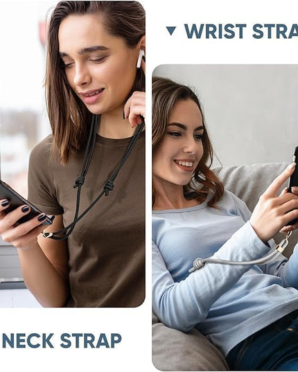 Anti-Theft Phone Lanyard Crossbody & Wrist Strap | 2 Phone Tabs, Secure Lock Design | Universal for All Phones | Adjustable Strap with Premium Metal Buckles | Skin-Friendly Nylon