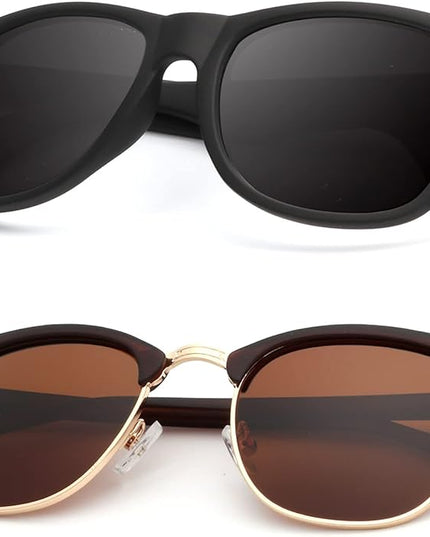 KALIYADI Polarized Sunglasses for Men and Women Semi-Rimless Frame Driving Sun glasses UV Blocking