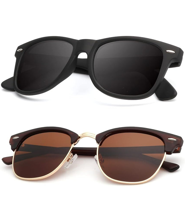 KALIYADI Polarized Sunglasses for Men and Women Semi-Rimless Frame Driving Sun glasses UV Blocking