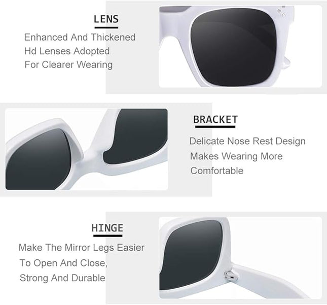 Vintage Women Oversized Sunglasses Designer Luxury Square Sun Glasses UV400 Protection Flat Lens