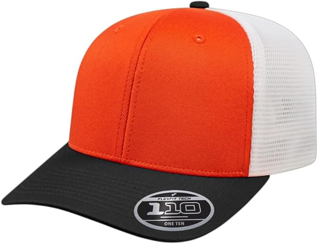 Cap America i8502 Flexfit 110 Premium Mid Profile 6-Panel Mesh Back Trucker Cap Hat w/UV Guard & Adjustable Snapback