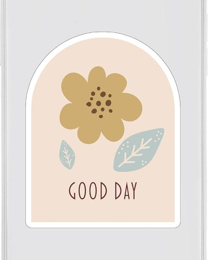 (3PCS) Good Day Flowers Leaves Sticker for Phone Tablet Laptop Car Truck Window | 3" Sticker