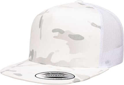 Yupoong 5-Panel YP Classic Trucker Cap | High Profile Flat Visor Snapback | OSFM | Bulk Packs Available
