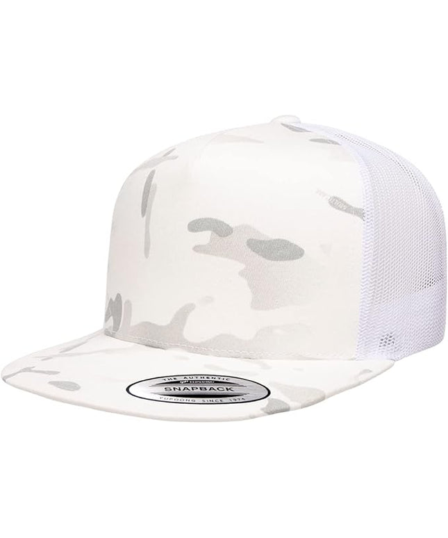 Yupoong 5-Panel YP Classic Trucker Cap | High Profile Flat Visor Snapback | OSFM | Bulk Packs Available