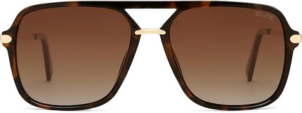 SOJOS Sunglasses for Women & Men, Square, Retro, Polarized Lens, Trendy Aviator, 90s Shades