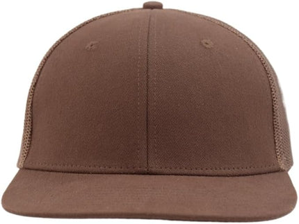 Flat Bill Snapback Mesh Hats | Fits OSFM & XXL Big Head | Blank Solid Color Adjustable Trucker Hat for Men
