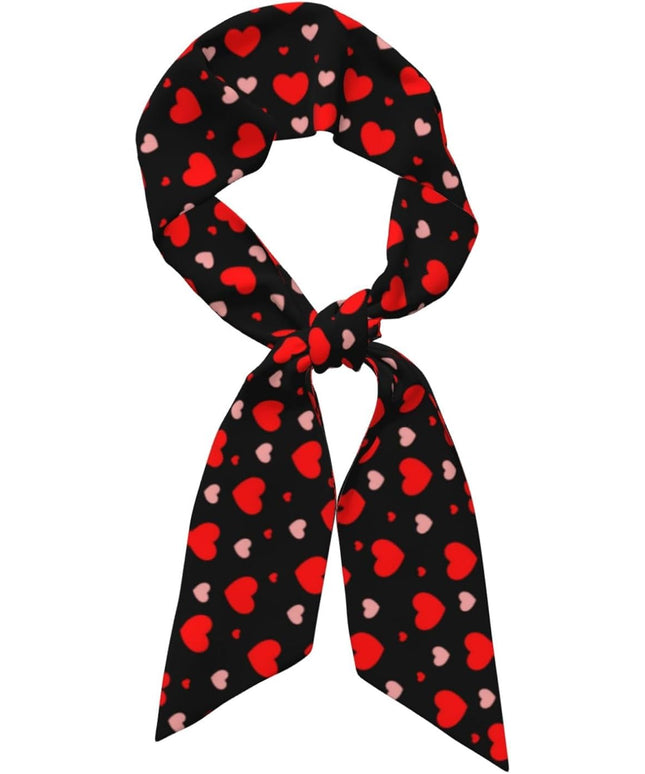 Valentine Red Hearts Bandanas Head Scarf For Women Hair Scarves Accessories Lightweight Fashion Wrap Neck Headscarf