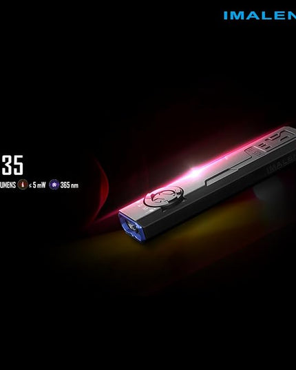 IMALENT GR35 EDC Flat Flashlight with Red Light, UV and White LED Combo, 2800 Lumens Type-C Rechargeable Portable Pocket Lights Perfect for Checking, Working (GR35 Red Light kit)