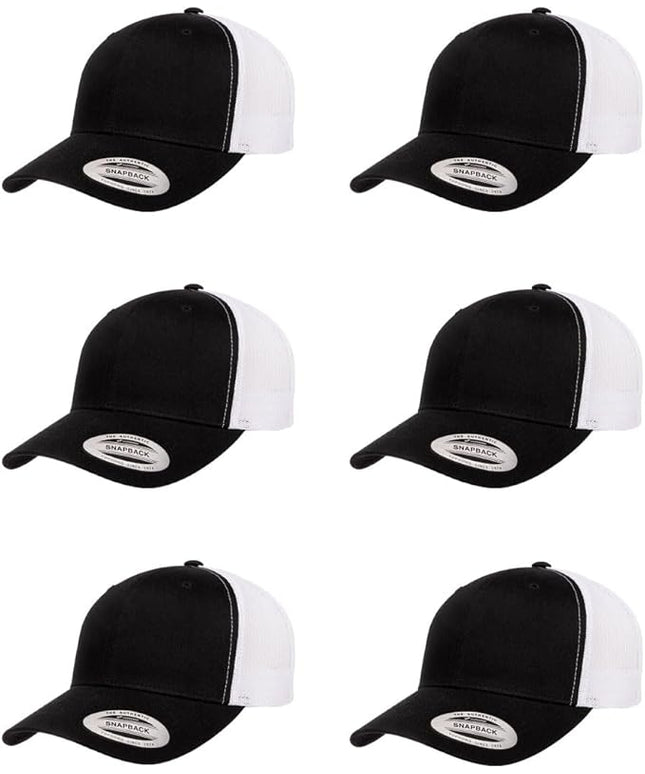Yupoong Classic Premium Mesh 6 Panel Retro Trucker Cap | Mid Profile Snapback | OSFA | Bulk Pack Available