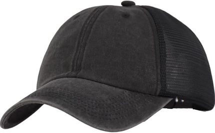 Vintage Washed Soft Crown Baseball Cap Plain Snapback Trucker Hat Men Women Adjustable Distressed Mesh-Back Ball Cap