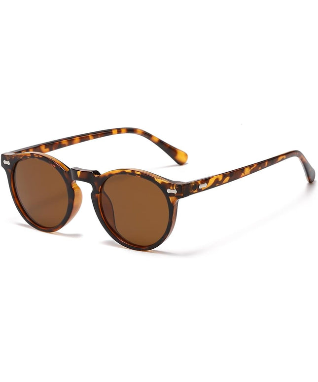 Gleyemor Vintage Polarized Sunglasses for Men Round Sunglasses UV400 Protection Retro Hand-crafted Acetate Frame