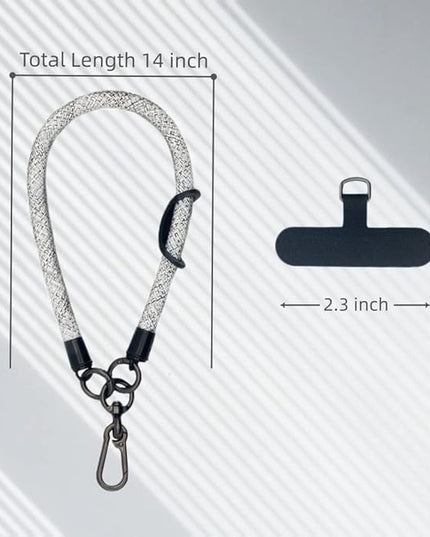 Phone Lanyard Wrist Strap Phone Strap Wrist Lanyard for Cell Phone Around the Hand with Lanyard Patch (Camo White)