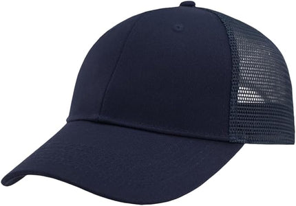 TSSGBL Classic Mesh Trucker Hat, Small & OSFM & XXL Options, Men Women Basic Adjustable Snapback Plain Blank Baseball Cap