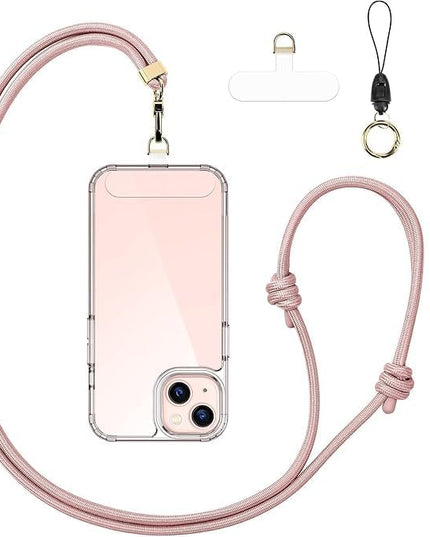 Anti-Theft Phone Lanyard Crossbody & Wrist Strap | 2 Phone Tabs, Secure Lock Design | Universal for All Phones | Adjustable Strap with Premium Metal Buckles | Skin-Friendly Nylon