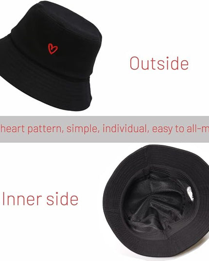 Cotton Bucket Hat for Women Men Summer Travel Sun Beach Bucket Cap, Unisex Outdoor Fisherman Hat