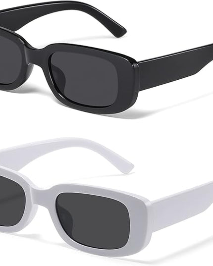 JASPIN Rectangle Sunglasses for Women Men Trendy Y2k Retro 90s Sun Glasses UV Protection Cool Square Frame