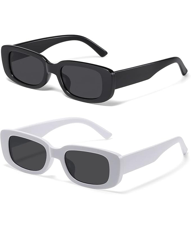 JASPIN Rectangle Sunglasses for Women Men Trendy Y2k Retro 90s Sun Glasses UV Protection Cool Square Frame