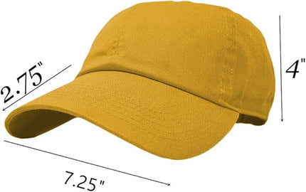 Glory Max 100% Cotton Baseball Cap Classic Plain Low Profile Golf Dad Hat Buckle Adjustable