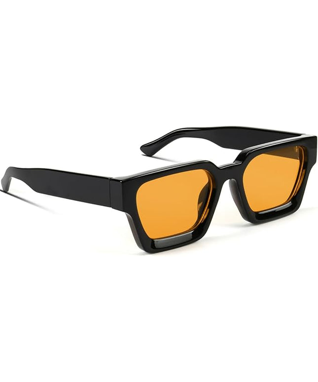 Trendy Square Sunglasses for Men Women Fashion Thick Rectangle Sun Glasses UV Protection Shades Designer Style