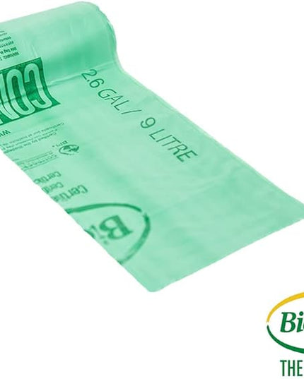 2.6 Gallon Compostable Food Scrap Bags by BioBag, 100 Count, BPI Certified, Meets ASTM D6400 Standards, Made in USA, Kitchen Counter Bin Liners