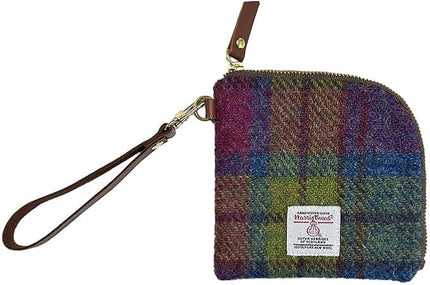 Harris Tweed Wool Coin Purse Small Money Pouch With Zipper For Women Men handmade (Colorful)
