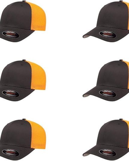 Flexfit 6511 Fitted Mid-Profile Stretchable Mesh Panels Trucker Cap | Bulk Pack Available