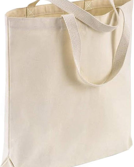 Sturdy Canvas Wholesale Tote Bags with Bottom Gusset 15"W x 16"H x 3"G Blank Totes Great for DIY Painting Printing Embroidery
