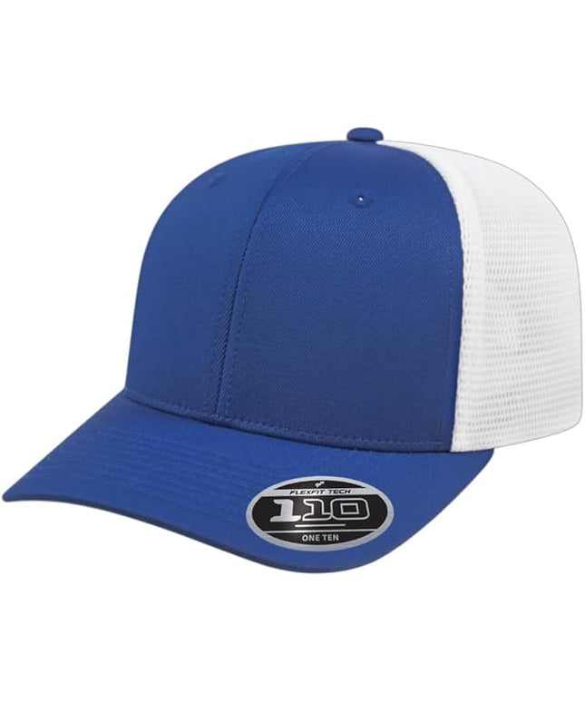 Cap America i8502 Flexfit 110 Premium Mid Profile 6-Panel Mesh Back Trucker Cap Hat w/UV Guard & Adjustable Snapback