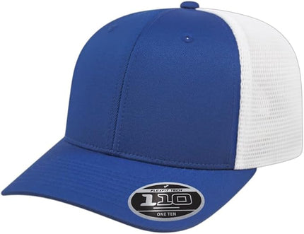 Cap America i8502 Flexfit 110 Premium Mid Profile 6-Panel Mesh Back Trucker Cap Hat w/UV Guard & Adjustable Snapback