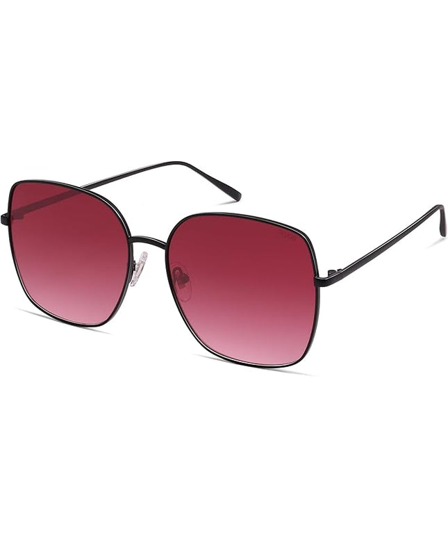 SOJOS Trendy Oversized Square Metal Frame Sunglasses for Women Men Retro Big Flat Lens UV Protection Sunglasses SJ1146