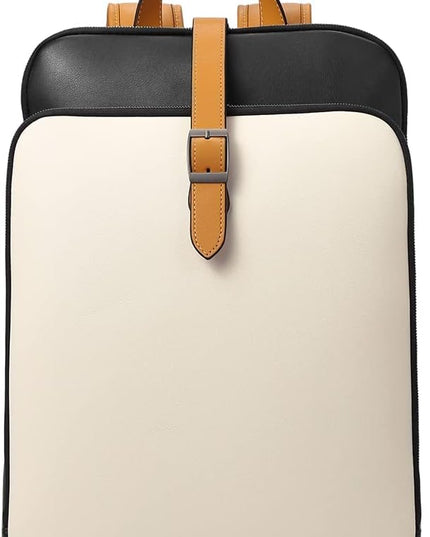 CLUCI Leather Backpack for Women, 15.6 inch Laptop Bag, Large Genuine Work Backpack Travel Back