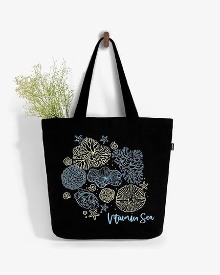 Ecoright Aesthetic Canvas Tote Bag for Women Large Zipper Tote Bags with Pocket, Womens Tote Bag for Yoga, Work, Beach