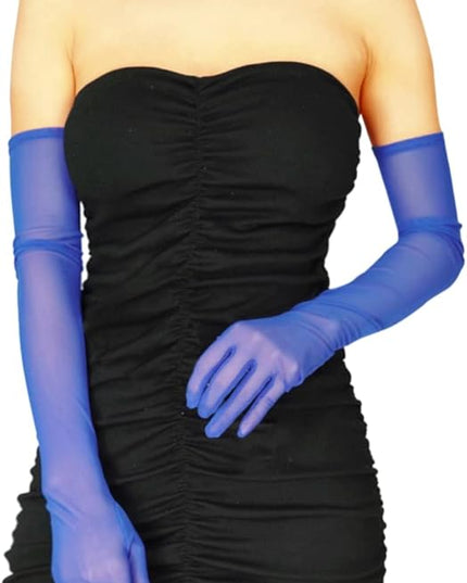 Women's Super Long Sheer Gloves 1920s Mesh Tulle Gloves for Opera Christmas Costume Party Dance Bridal