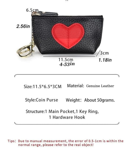 ZYLOXAR Genuine Leather Wallet Soft Coin Purse with Keychain Small Zipper Pouch for Women (Black)