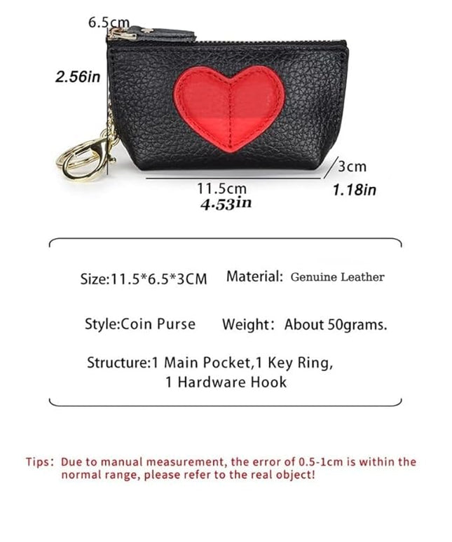 ZYLOXAR Genuine Leather Wallet Soft Coin Purse with Keychain Small Zipper Pouch for Women (Black)