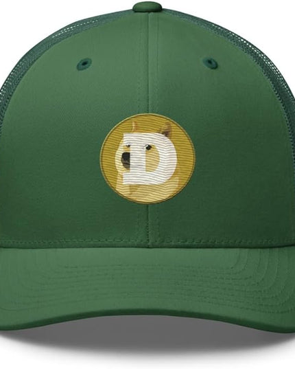 Dogecoin Crypto Embroidered Logo Trucker Cap