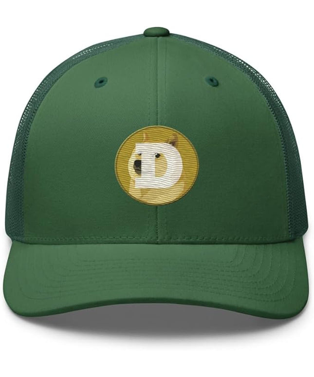 Dogecoin Crypto Embroidered Logo Trucker Cap