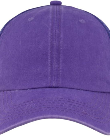 Vintage Washed Soft Crown Baseball Cap Plain Snapback Trucker Hat Men Women Adjustable Distressed Mesh-Back Ball Cap