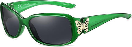 HAOLOTA Women's Polarized Sunglasses - Fashionable Wraparound Butterfly Design with UV400 Protection