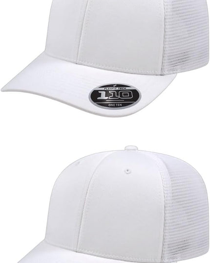 Cap America i8502 Flexfit 110 Premium Mid Profile 6-Panel Mesh Back Trucker Cap Hat w/UV Guard & Adjustable Snapback