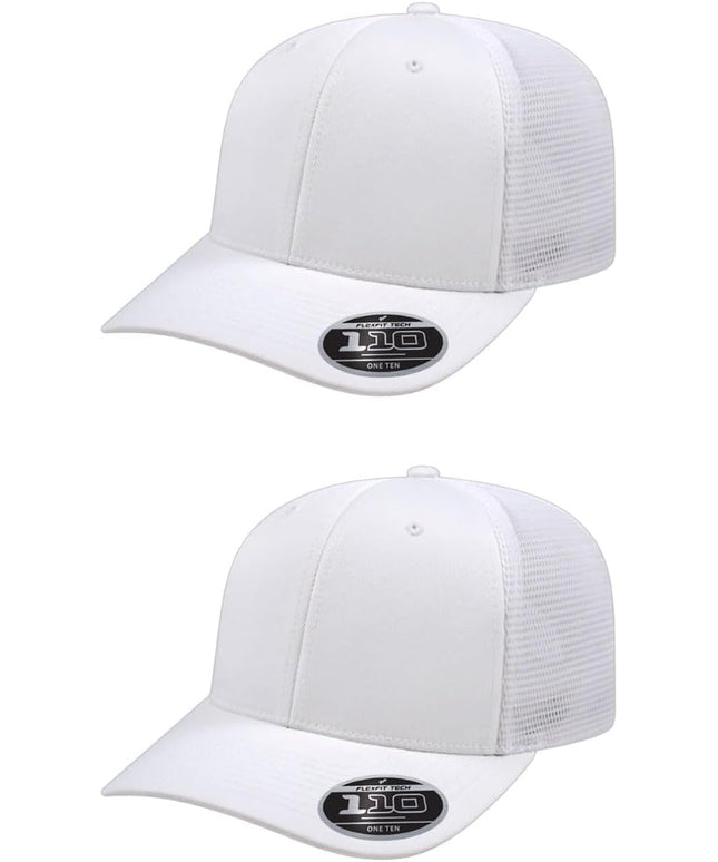 Cap America i8502 Flexfit 110 Premium Mid Profile 6-Panel Mesh Back Trucker Cap Hat w/UV Guard & Adjustable Snapback