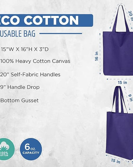 shop4ever Personalized Custom Design Your Own Eco Cotton Tote Reusable Shopping Bag Customizable Gift
